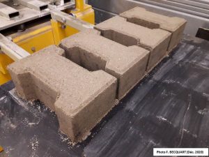 blocs de béton avec des sédiments